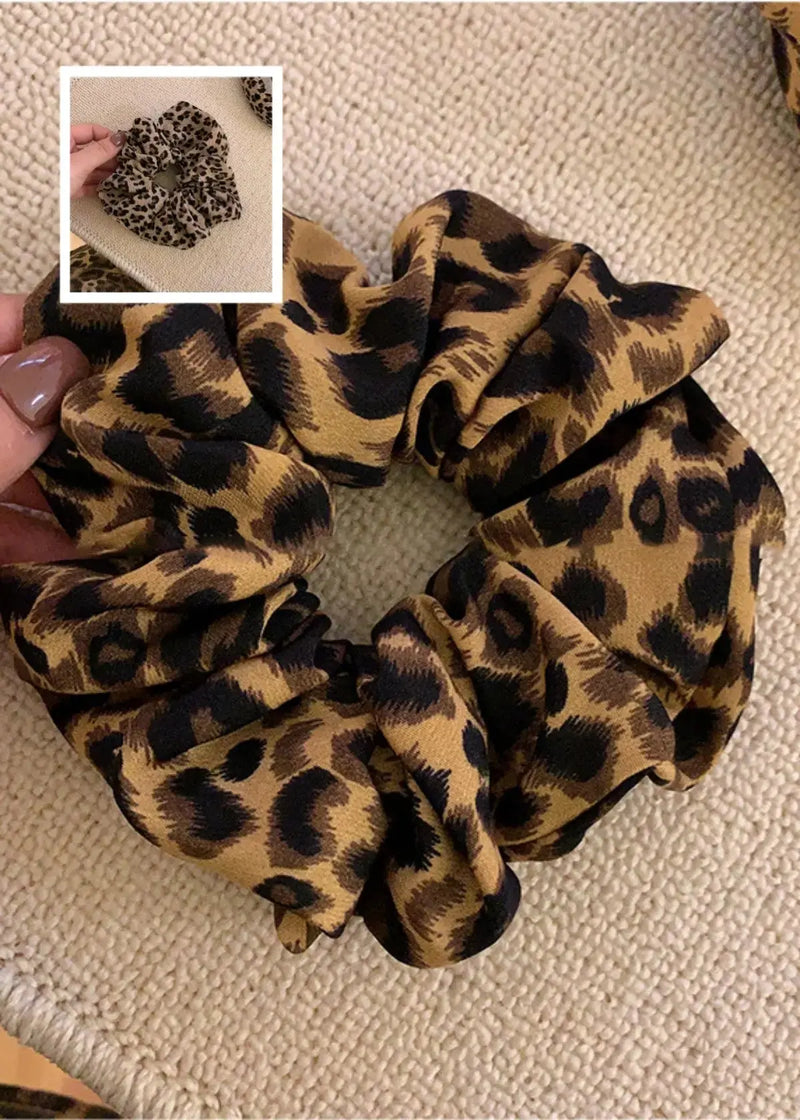 Leopard Print Scrunchies – Wild Animal Hair Rings 🐆✨