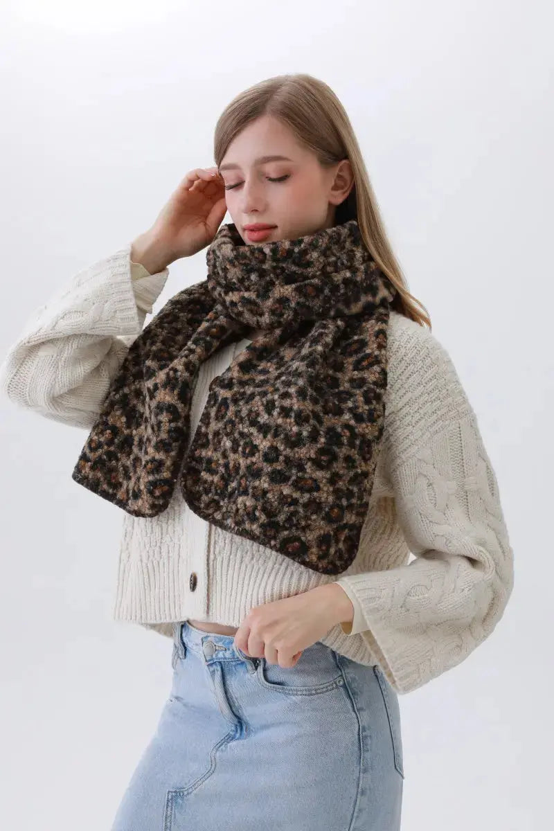 Leopard Print Woven Scarf β Animal Pattern Accent πβ¨