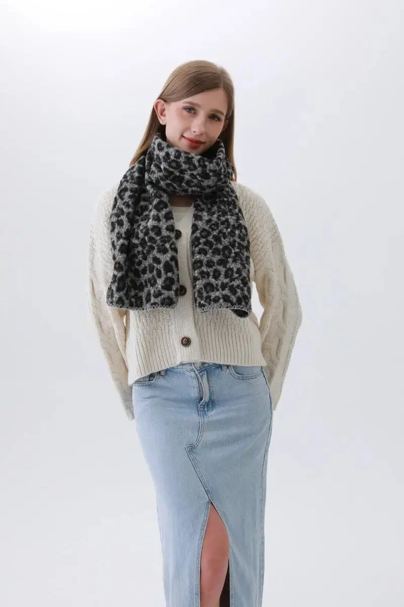 Leopard Print Woven Scarf β Animal Pattern Accent πβ¨