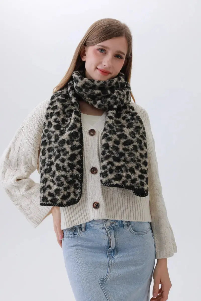 Leopard Print Woven Scarf β Animal Pattern Accent πβ¨