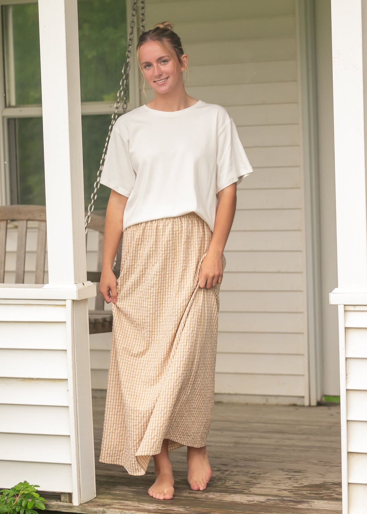 Rayne Modern Gingham Maxi Skirt Inherit Co.