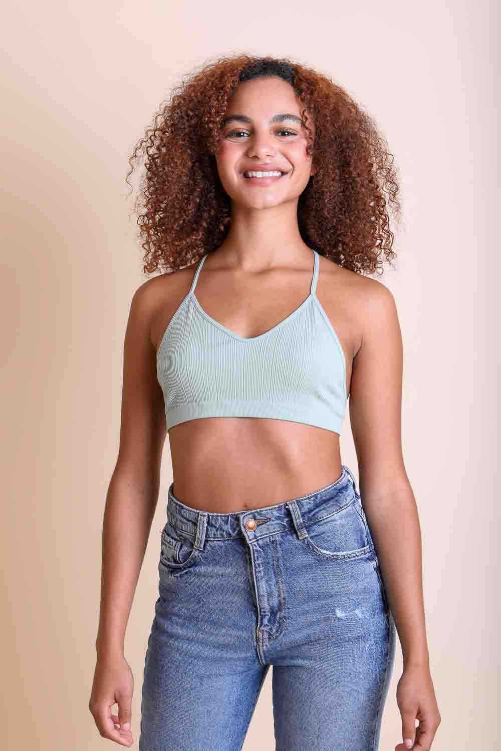 Tattoo Back Bralette – Embroidered Mesh Racerback Style